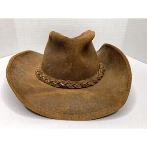 Outback Minnetonka Small Brown Genuine Leather Cowboy Hat P111